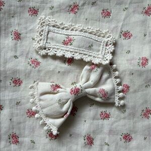 Floral Children’s Accessory Set - Cream and Pink